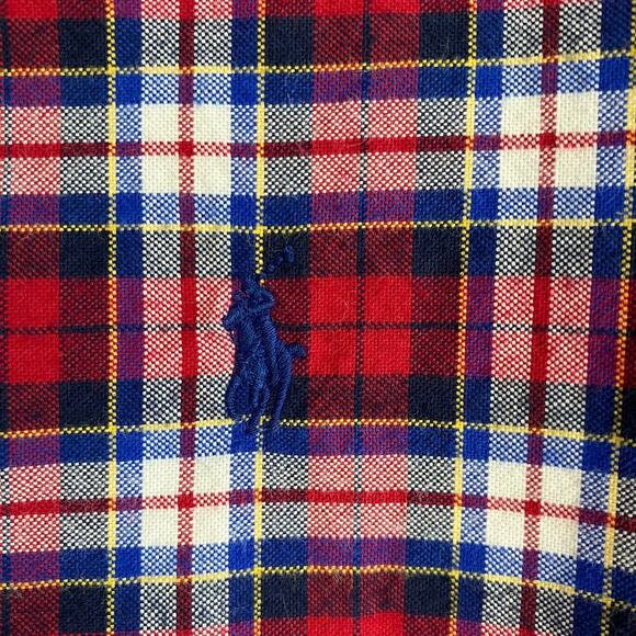 Ralph Lauren Tartan Plaid Shirt Men XL Blue Pony Button Up Lumberjack Holiday - Picture 4 of 10